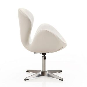 Manhattan Comfort Raspberry White and Polished Chrome Faux Leather Adjustable Swivel Chair