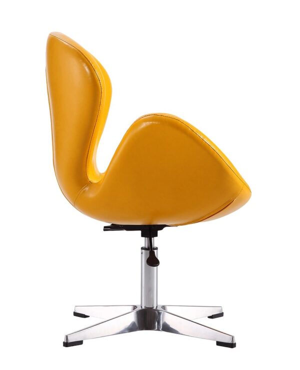 Manhattan Comfort Raspberry Yellow and Polished Chrome Faux Leather Adjustable Swivel Chair