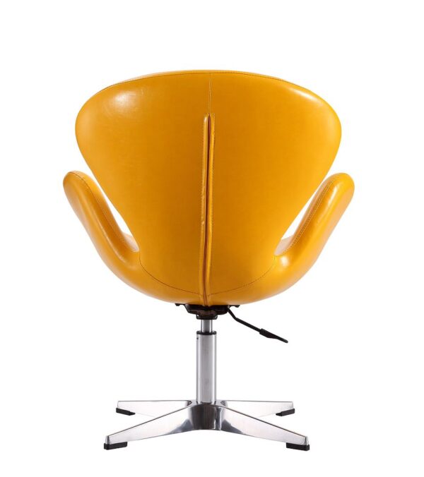 Manhattan Comfort Raspberry Yellow and Polished Chrome Faux Leather Adjustable Swivel Chair