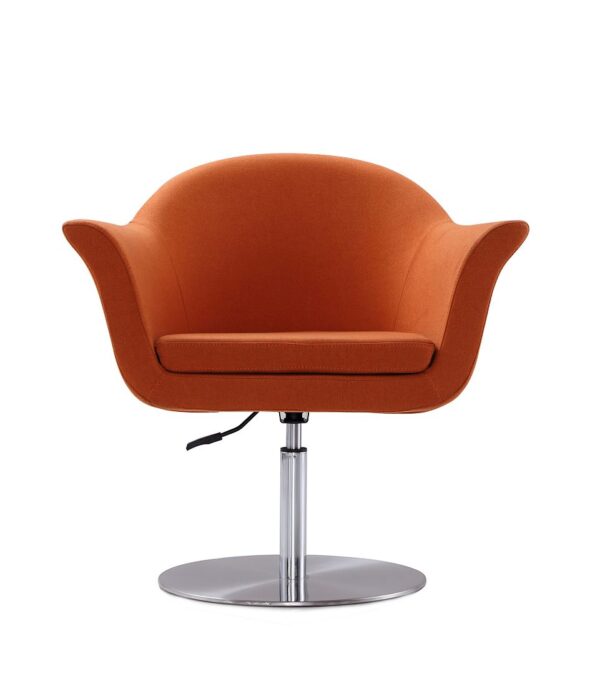 Manhattan Comfort Voyager Orange and Brushed Metal Woven Swivel Adjustable Accent Chair