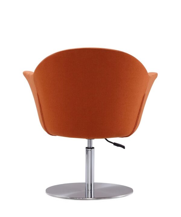 Manhattan Comfort Voyager Orange and Brushed Metal Woven Swivel Adjustable Accent Chair