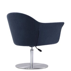 Manhattan Comfort Voyager Smokey Blue and Brushed Metal Woven Swivel Adjustable Accent Chair