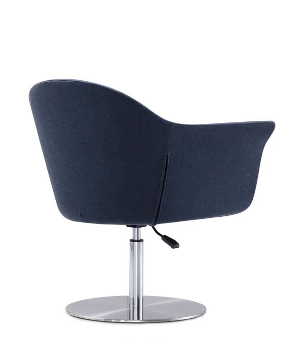 Manhattan Comfort Voyager Smokey Blue and Brushed Metal Woven Swivel Adjustable Accent Chair