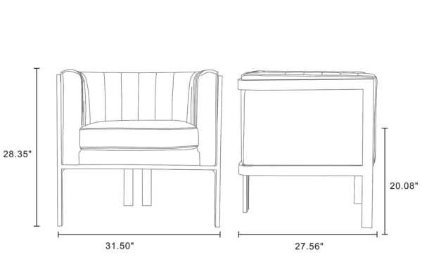 Manhattan Comfort Paramount Forest Green and Polished Brass Velvet Accent Armchair