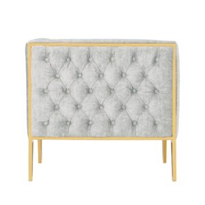 Manhattan Comfort Vector Grey and Gold Velvet Accent Chair