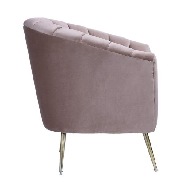 Manhattan Comfort Rosemont Blush and Gold Velvet Accent Chair