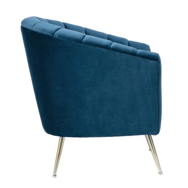 Manhattan Comfort Rosemont Blue and Gold Velvet Accent Chair