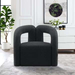 Manhattan Comfort Modern Darian Boucle Accent Chair in Black