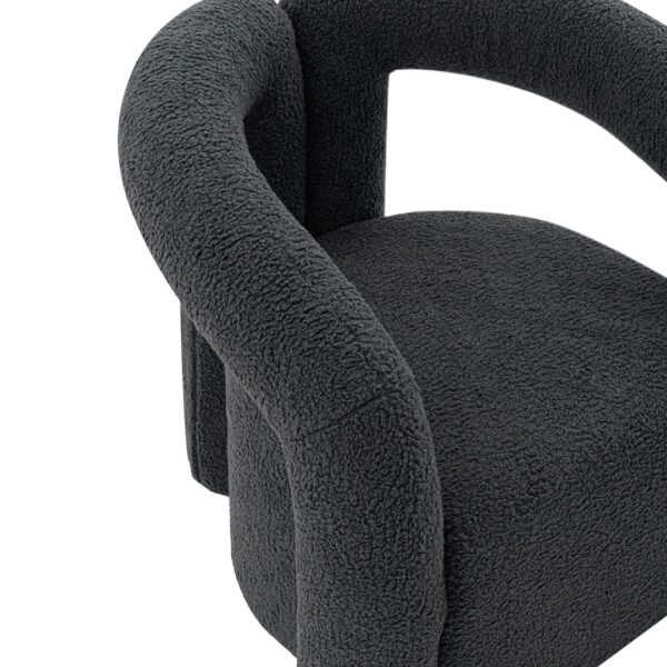 Manhattan Comfort Modern Darian Boucle Accent Chair in Black