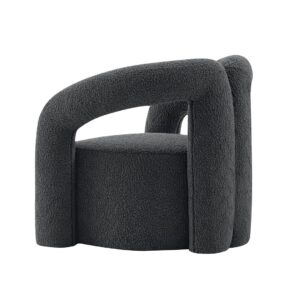 Manhattan Comfort Modern Darian Boucle Accent Chair in Black