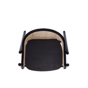 Manhattan Comfort Versailles Armchair in Black and Natural Cane