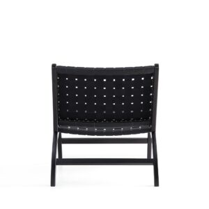 Manhattan Comfort Maintenon Leatherette Accent Chair in Black