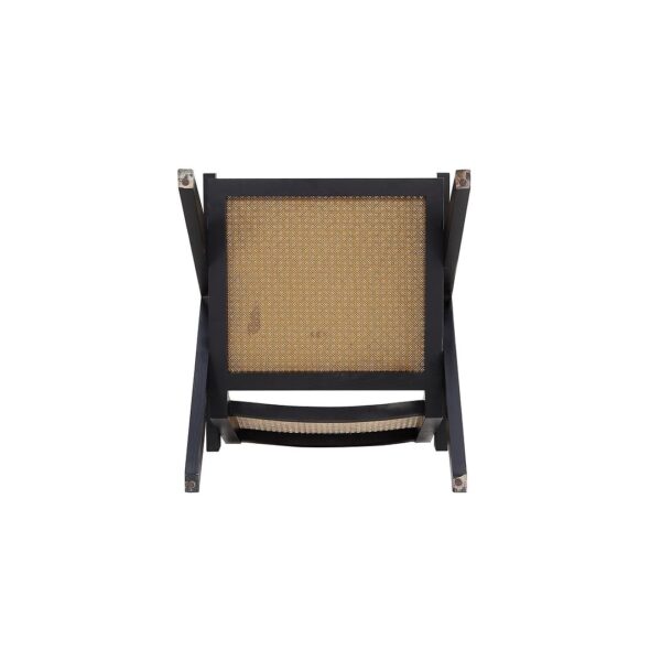 Manhattan Comfort Hamlet Accent Chair in Black and Natural Cane