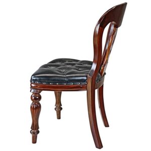 Design Toscano AF1060 19 Inch Simsbury Manor Leather Side Chair