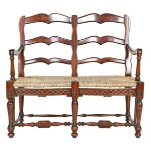 Design Toscano AF1287 44 Inch Provincial French Ladderback Settee