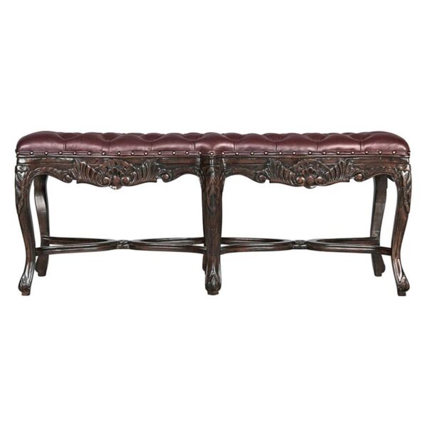 Design Toscano AF1297 50 Inch Berkeley Square Leather Bench