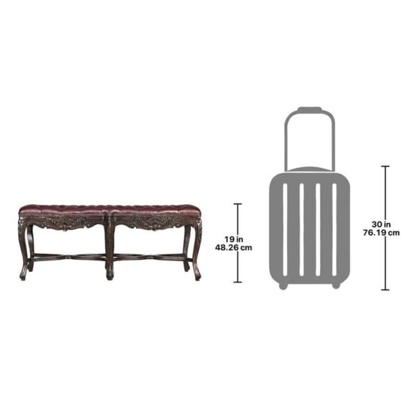 Design Toscano AF1297 50 Inch Berkeley Square Leather Bench