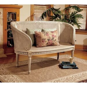 Design Toscano AF1316 22 Inch Parisian Oval Rattan Settee