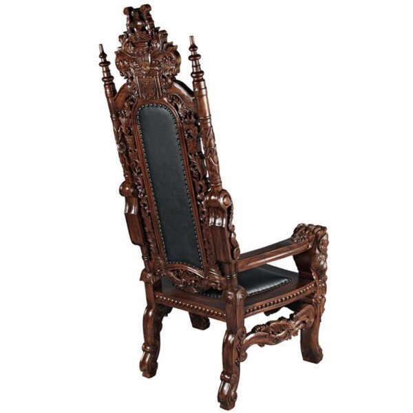 Design Toscano AF51207 36 Inch Loard Raffles Throne with Black Leather