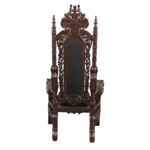 Design Toscano AF51207 36 Inch Loard Raffles Throne with Black Leather