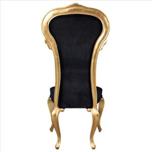 Design Toscano AF51691 Delacroix 23 1/2 Inch Ebony Velvet Gilded Side Chair