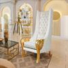 Design Toscano AF51697 Eros 33 Inch Golden Winged Contemporary Throne Chair