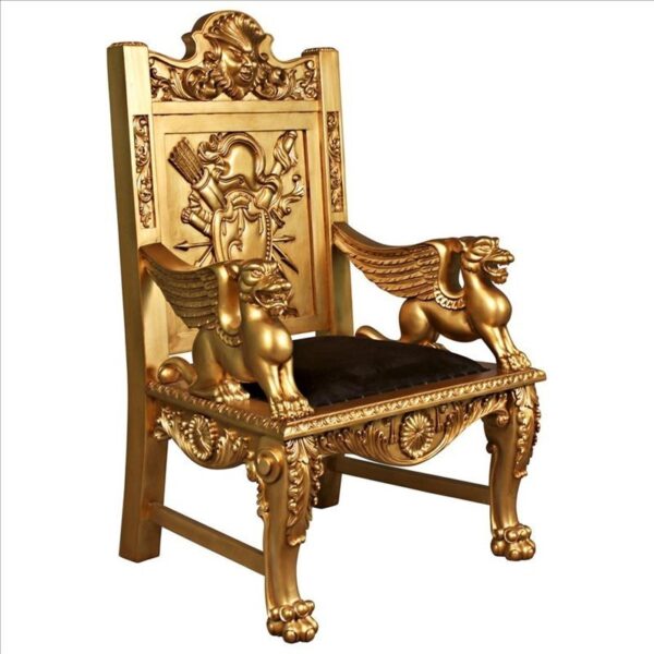 Design Toscano AF551304 31 1/2 Inch Alfred the Great Goled Throne