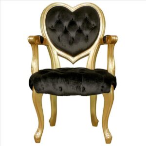 Design Toscano AF551665 Sweetheart Victorian 27 1/2 Inch Heart Backed Gilded Armchair