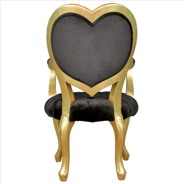 Design Toscano AF551665 Sweetheart Victorian 27 1/2 Inch Heart Backed Gilded Armchair