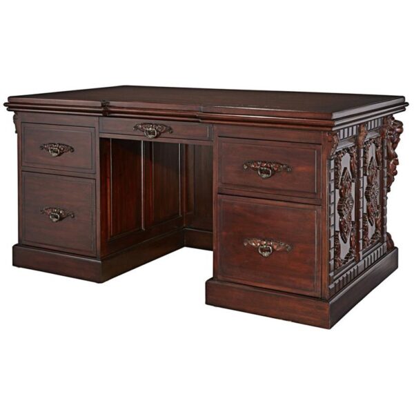 Design Toscano AF57224 63 Inch Lord Raffles Lion Executive Desk