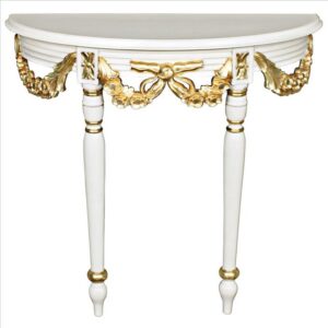 Design Toscano AF57724 35 1/2 Inch Louis XVI Crescent Wall Console Table