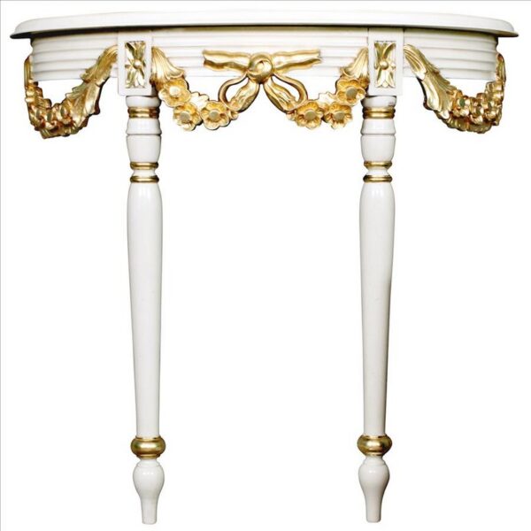 Design Toscano AF57724 35 1/2 Inch Louis XVI Crescent Wall Console Table