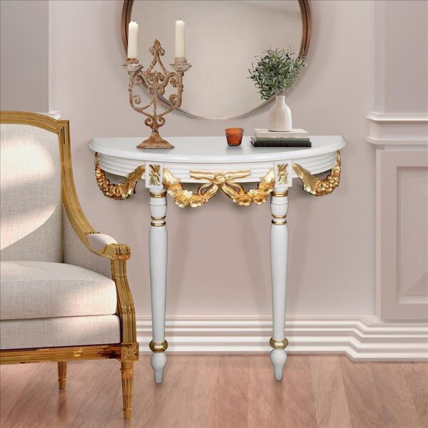 Design Toscano AF57724 35 1/2 Inch Louis XVI Crescent Wall Console Table