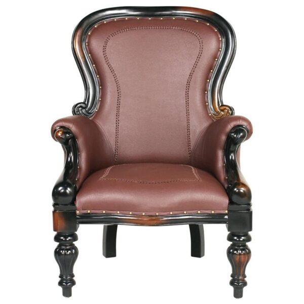 Design Toscano AF71118 26 Inch Rococo Wing Chair with Chair Faux Leather