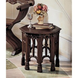 Design Toscano AF87237 20 Inch Gothic Revival Octagonal Side Table