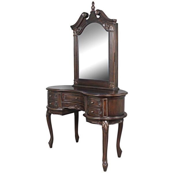 Design Toscano AF96168 Queen Anne Desk with Mirror