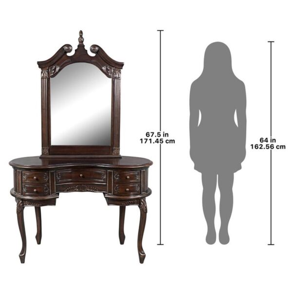 Design Toscano AF96168 Queen Anne Desk with Mirror