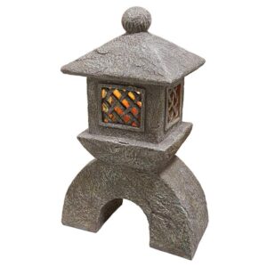 Design Toscano AL58699 11 Inch Japanese Pagoda Solar Lantern Statue