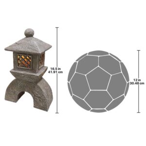 Design Toscano AL58699 11 Inch Japanese Pagoda Solar Lantern Statue