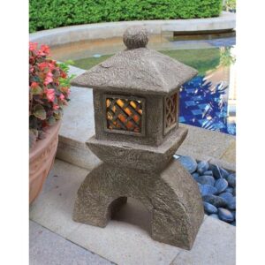 Design Toscano AL58699 11 Inch Japanese Pagoda Solar Lantern Statue