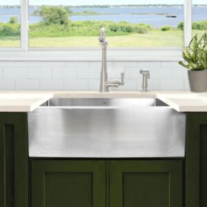 Nantucket Sinks APRON302010-SR-16 30 Inch Pro Series Single Bowl Undermount Apron Front Stainless Steel Kitchen Sink