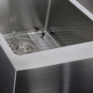 Nantucket Sinks APRON332210-DBL-SR 33 Inch Double Bowl Farmhouse Apron Front Stainless Steel Kitchen Sink