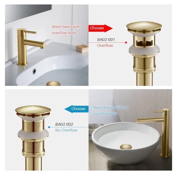 Blossom BA02 001 2 5/8 Inch Brass Pop-up with Overflow