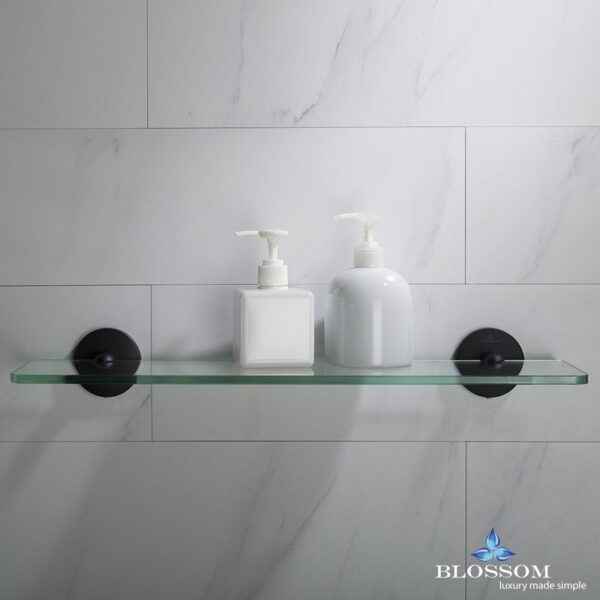 Blossom BA02 507 04 Glass Shelf in Matte Black BA02 507 04 BA0250704