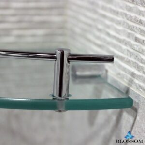 Blossom BA02 510 01 Wall Mounted Corner Glass Shelf in Chrome