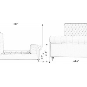 Manhattan Comfort Empire Charcoal Queen Bed