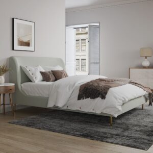 Manhattan Comfort Heather Queen Bed in Cream