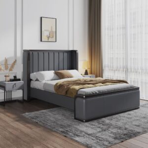 Manhattan Comfort Kingdom Graphite Queen Bed