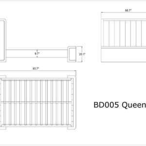 Manhattan Comfort Kingdom Graphite Queen Bed