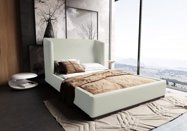 Manhattan Comfort Lenyx Cream Queen Bed